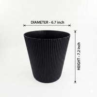 Orchid Pot Fancy 6.7 Inch White/Grey/Black