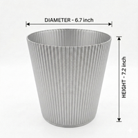 Orchid Pot Fancy 6.7 Inch White/Grey/Black