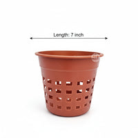 Orchid Pot 7 Inch Black/White/Terra